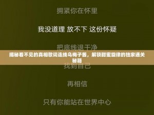 探索看不见的真相：歌词连线啊通关攻略全揭秘