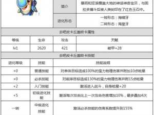 去吧皮卡丘：黑暗龙之石探秘——属性技能图鉴全览