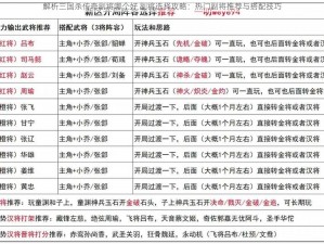 解析三国杀传奇副将哪个好 副将选择攻略：热门副将推荐与搭配技巧