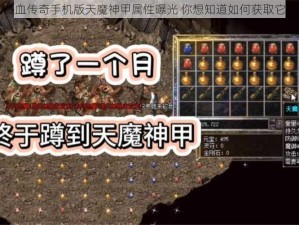 热血传奇手机版天魔神甲属性曝光 你想知道如何获取它吗