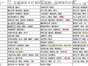 艾诺迪亚 4 打 BOSS 攻略：实用技巧分享