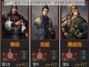 探究三国志 14 古武将解锁条件，你需要知道的那些事