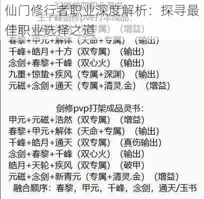 仙门修行者职业深度解析：探寻最佳职业选择之道