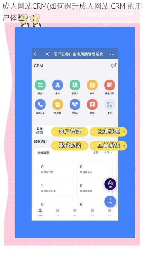 成人网站CRM(如何提升成人网站 CRM 的用户体验？)