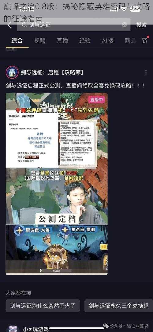 巅峰之治0.8版：揭秘隐藏英雄密码与攻略的征途指南