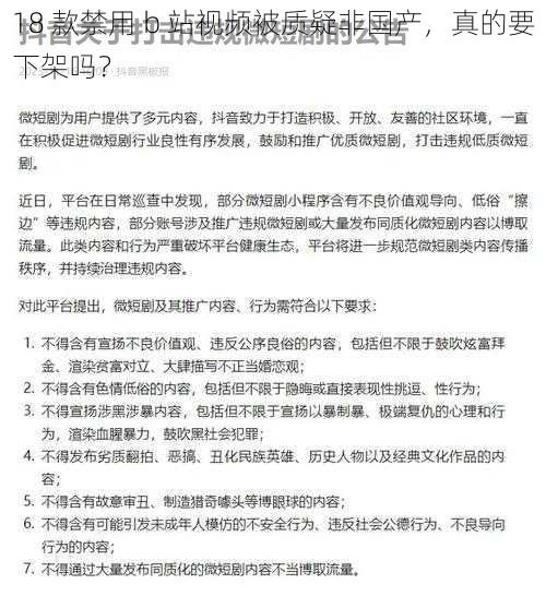 18 款禁用 b 站视频被质疑非国产，真的要下架吗？