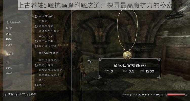 上古卷轴5魔抗巅峰附魔之道：探寻最高魔抗力的秘密