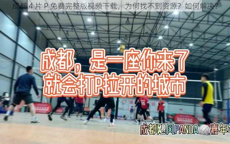 成都 4 片 P 免费完整版视频下载，为何找不到资源？如何解决？