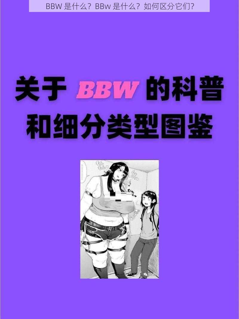 BBW 是什么？BBw 是什么？如何区分它们？