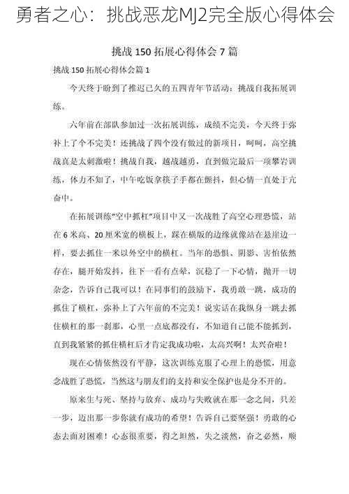 勇者之心：挑战恶龙MJ2完全版心得体会