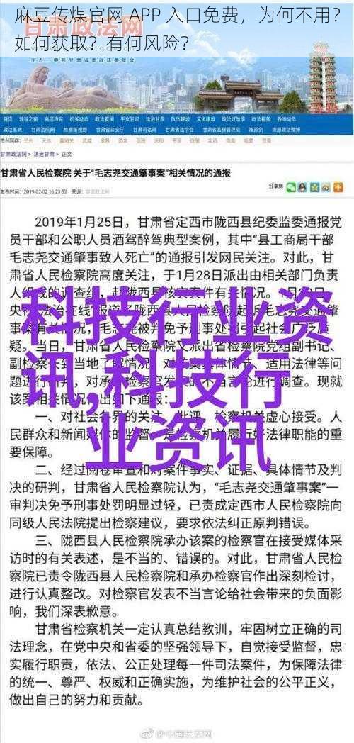 麻豆传煤官网 APP 入口免费，为何不用？如何获取？有何风险？