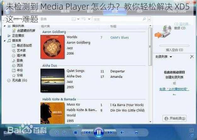 未检测到 Media Player 怎么办？教你轻松解决 XD5 这一难题