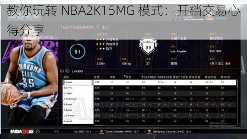 教你玩转 NBA2K15MG 模式：开档交易心得分享