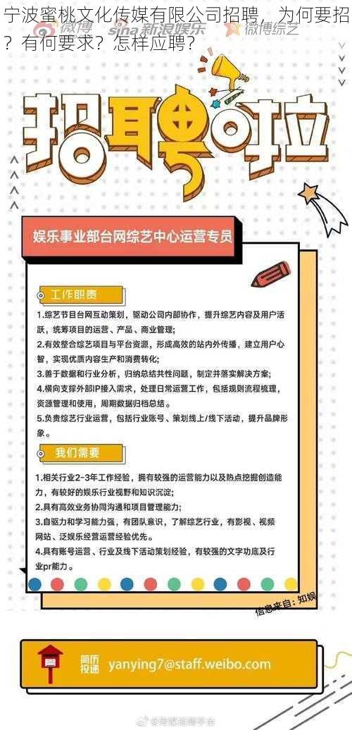 宁波蜜桃文化传媒有限公司招聘，为何要招？有何要求？怎样应聘？