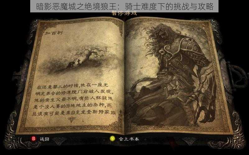 暗影恶魔城之绝境狼王：骑士难度下的挑战与攻略