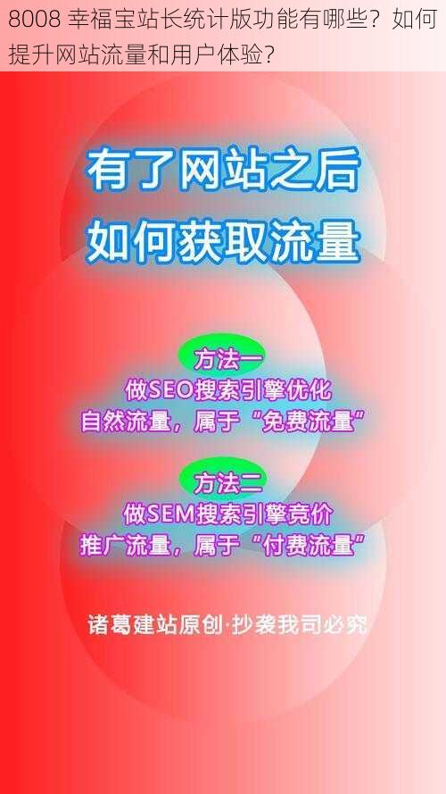 8008 幸福宝站长统计版功能有哪些？如何提升网站流量和用户体验？