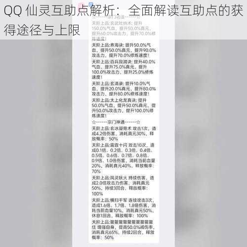 QQ 仙灵互助点解析：全面解读互助点的获得途径与上限