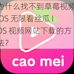 为什么找不到草莓视频 IOS 无限看丝瓜 IOS 视频网站下载的方法？