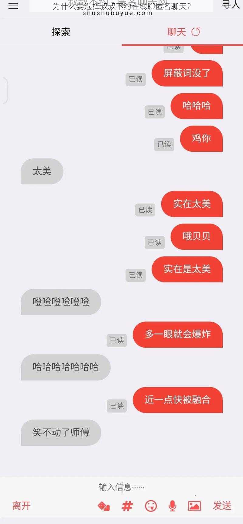 为什么要选择叔叔不约在线聊匿名聊天？