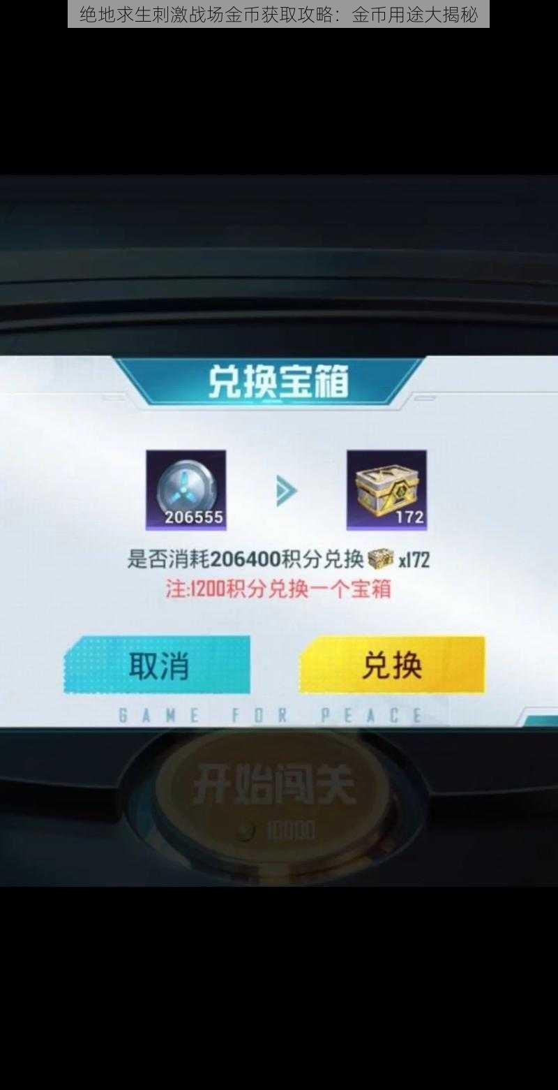 绝地求生刺激战场金币获取攻略：金币用途大揭秘