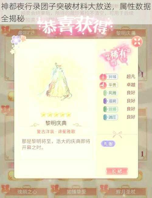 神都夜行录团子突破材料大放送，属性数据全揭秘